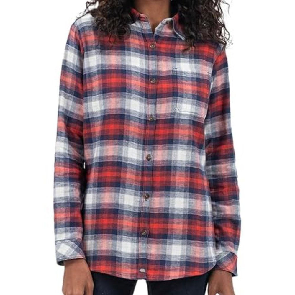 Dickies Women's Long Sleeve Plaid Flannel Shirt M